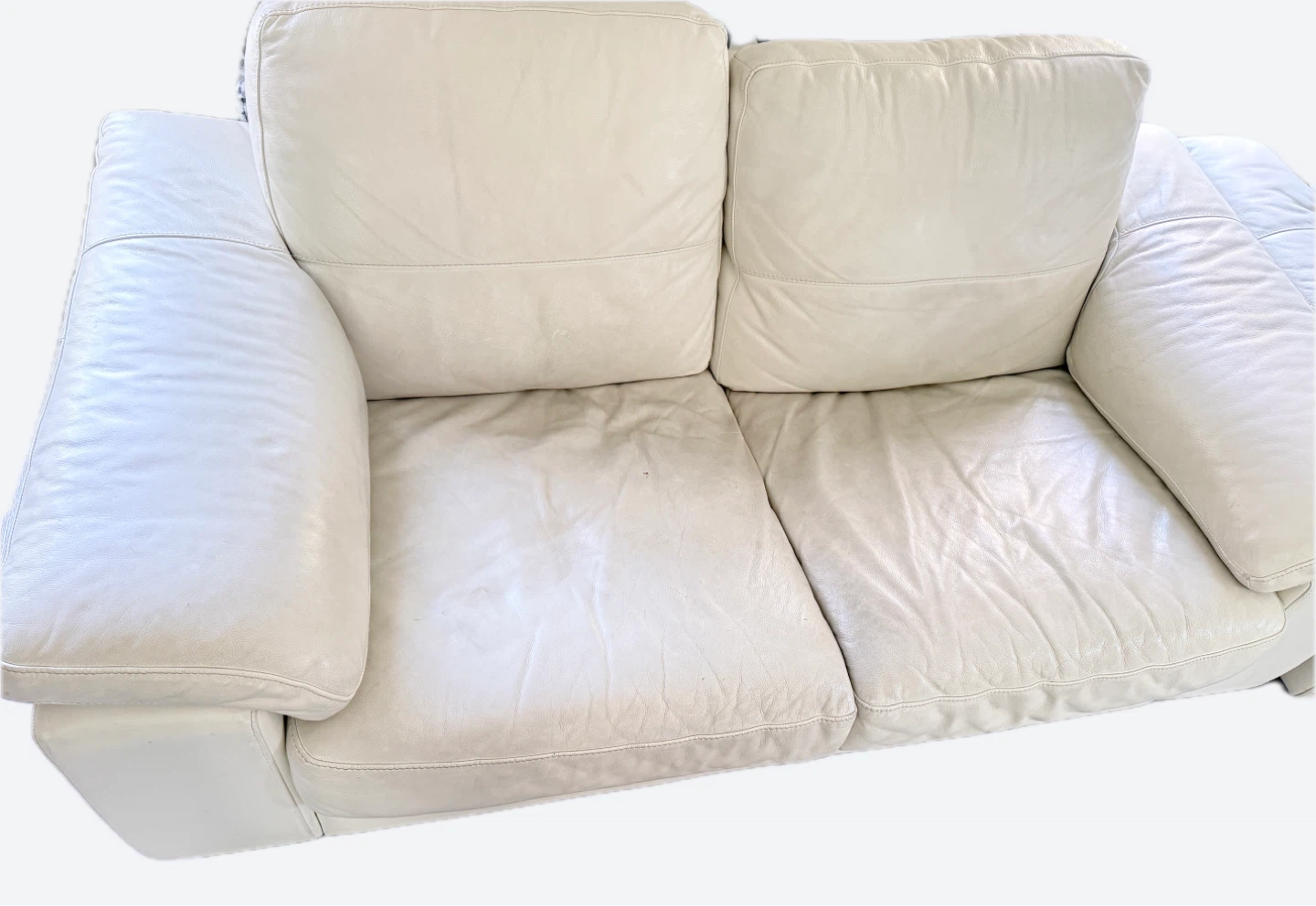 White leather loveseat and Chair - photo 2