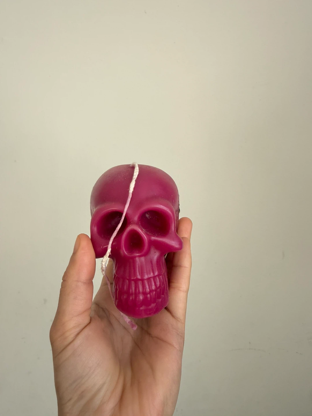 Pink Skull Shaped Candle