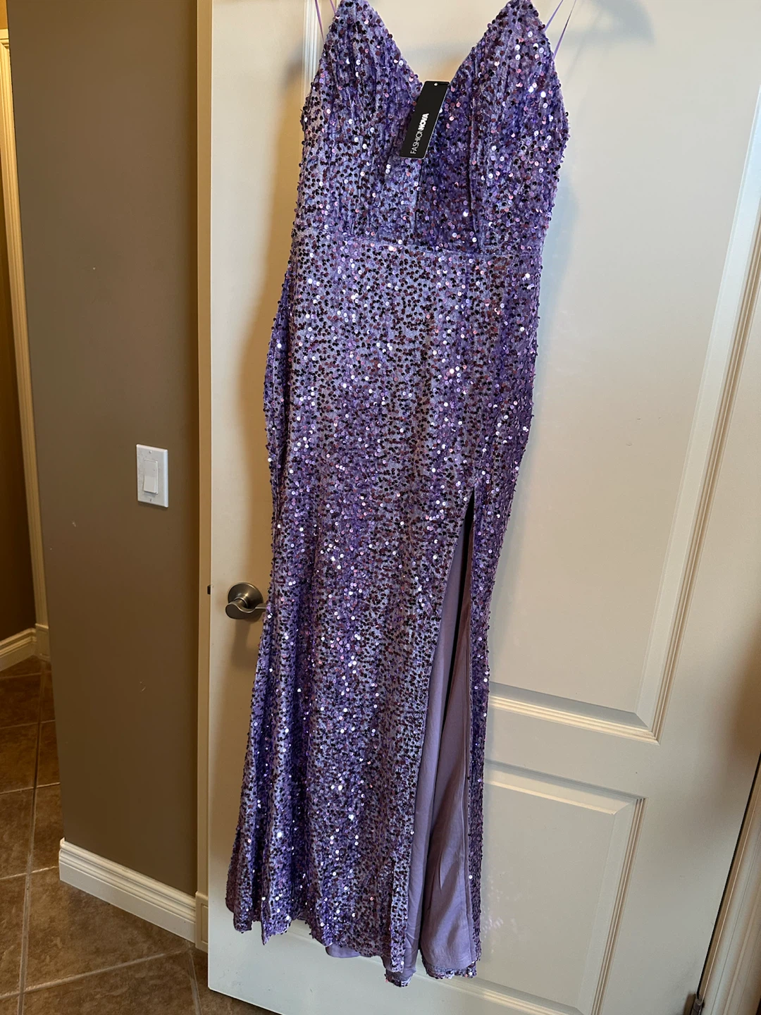 New with tags size medium purple sequin maxi dress