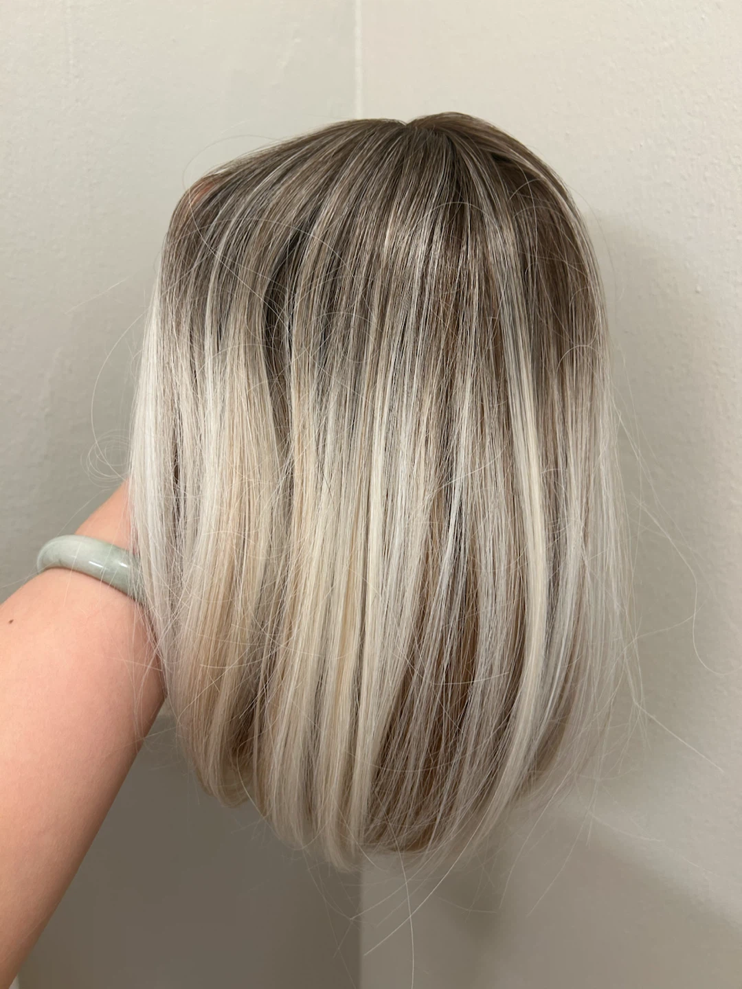 12" Blonde Ombre Bob Synthetic Wig with Bangs