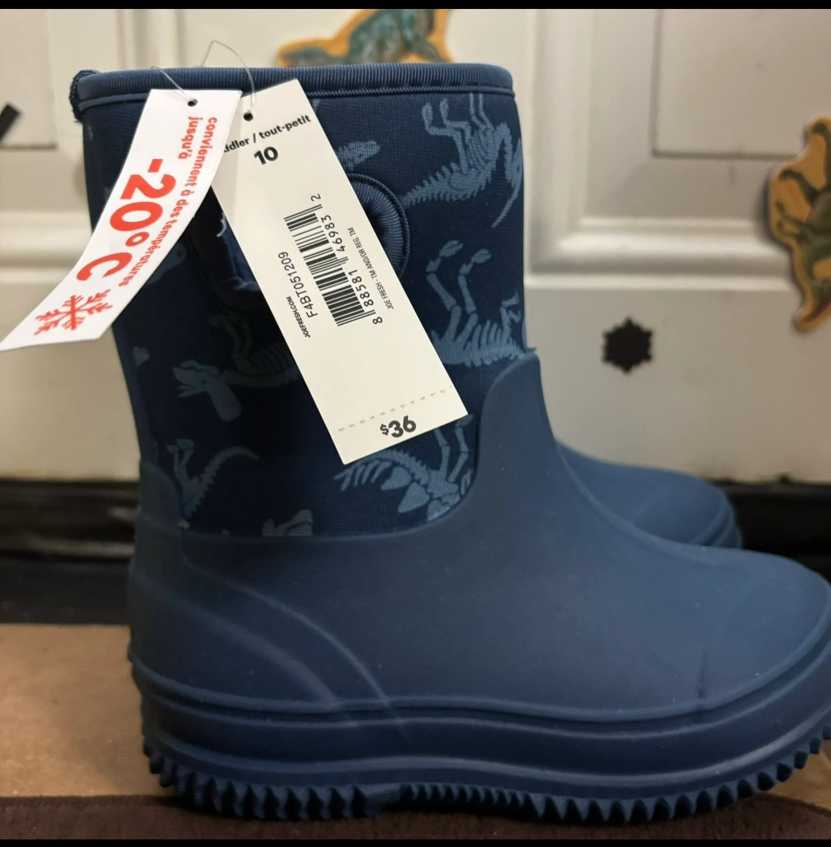 Joe Fresh Dinosaur Toddler Winter Boots Size 10 - photo 2