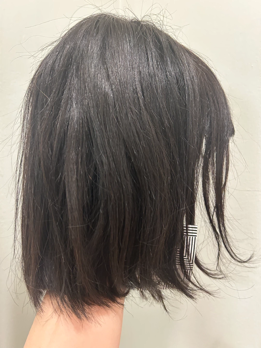 NEW 100% Human Hair Wig - 10" Black Lace Bob with Bangs - photo 2