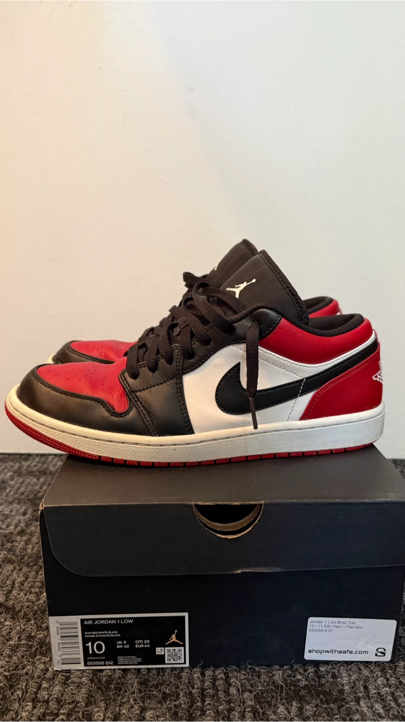 Air Jordan 1 Low Bred Toe - Size 10