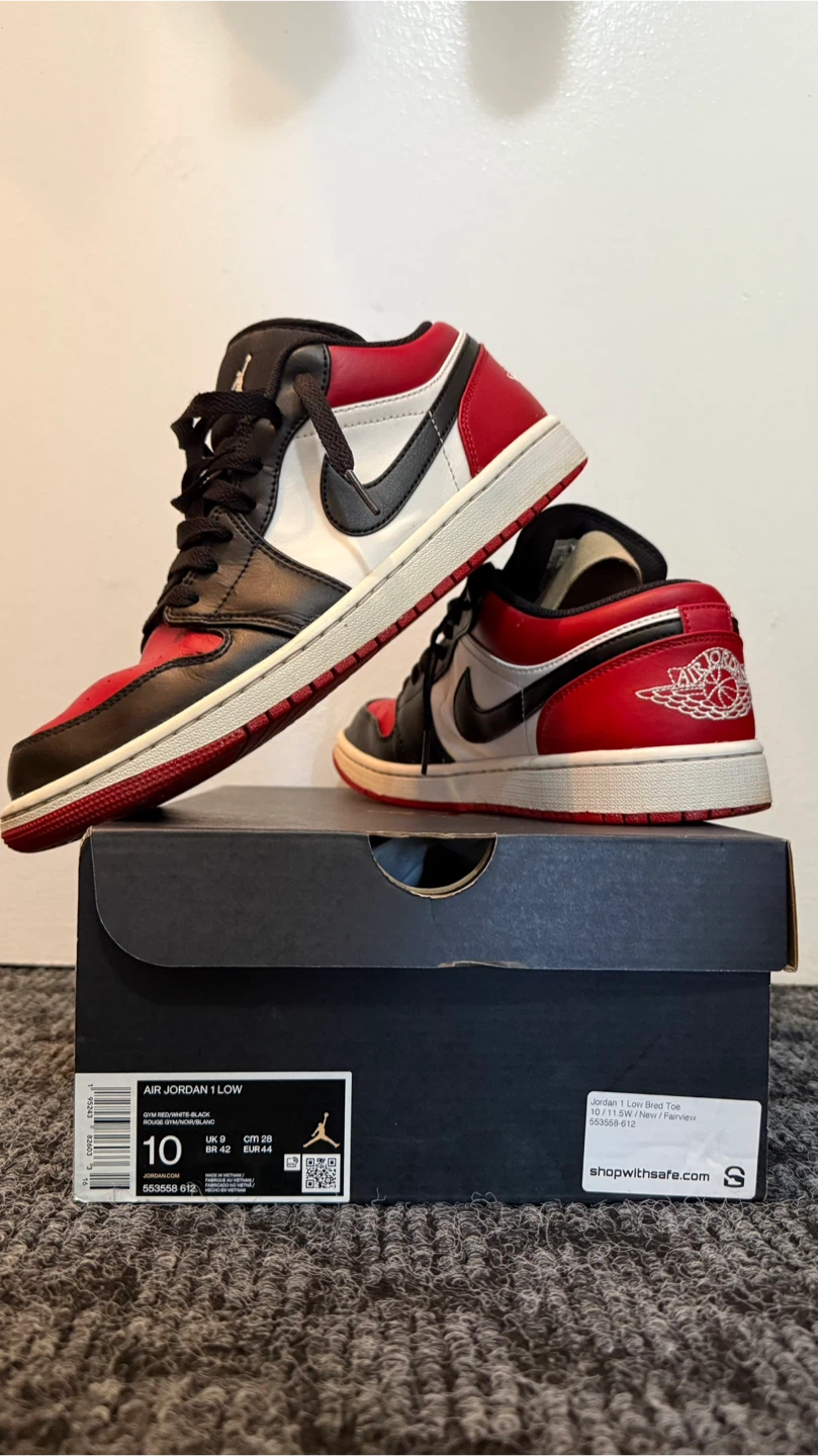 Air Jordan 1 Low Bred Toe - Size 10 - photo 3