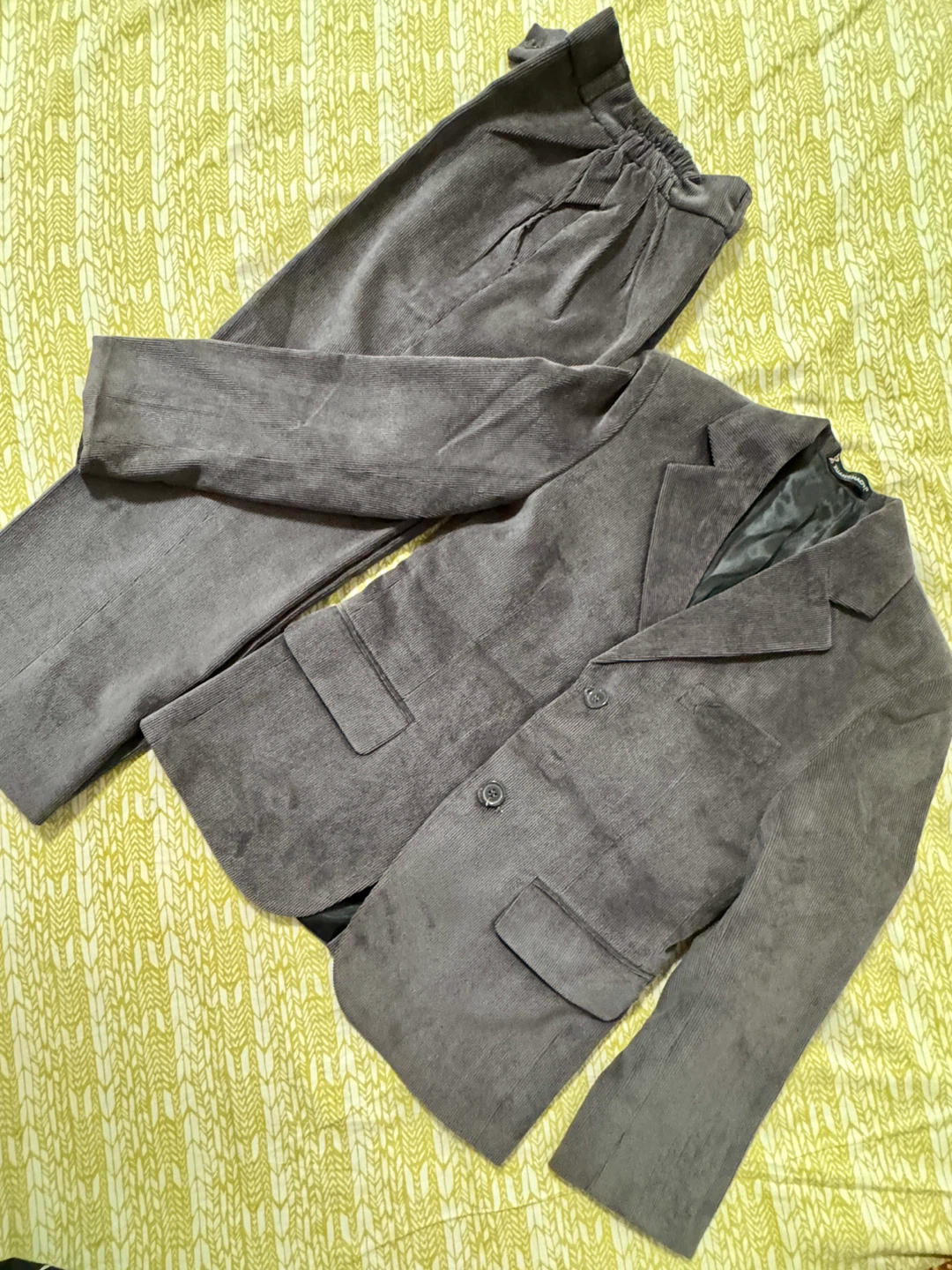 Boys grey corduroy suit set - photo 2