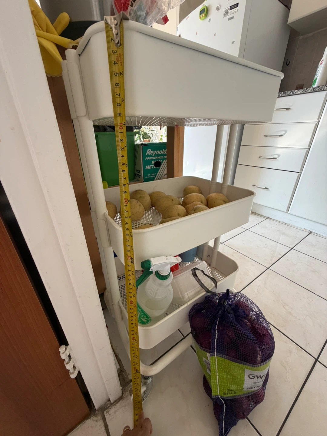 White 3-Tier Rolling Utility Cart - photo 3