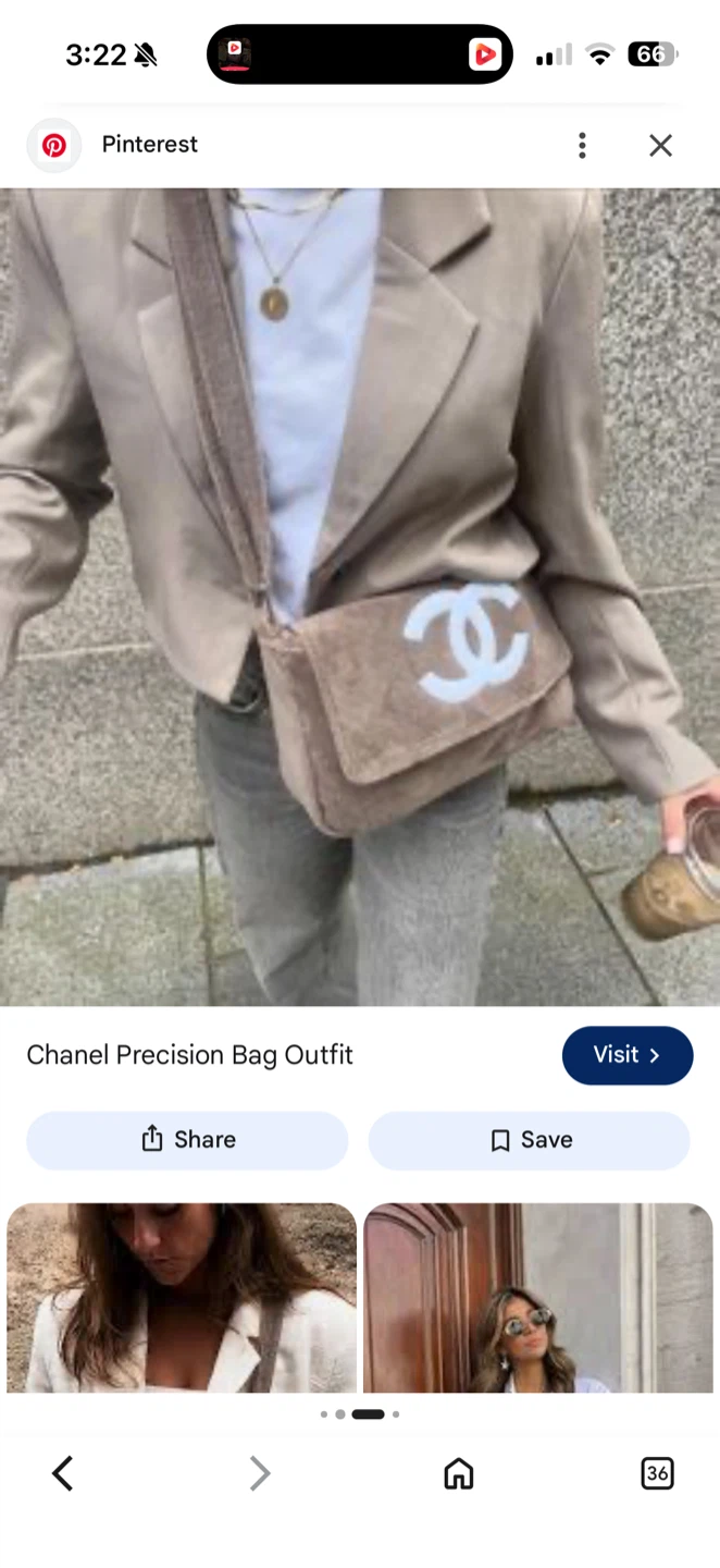 Authentic Chanel Precision Taupe Terry Cloth Crossbody Bag - photo 2