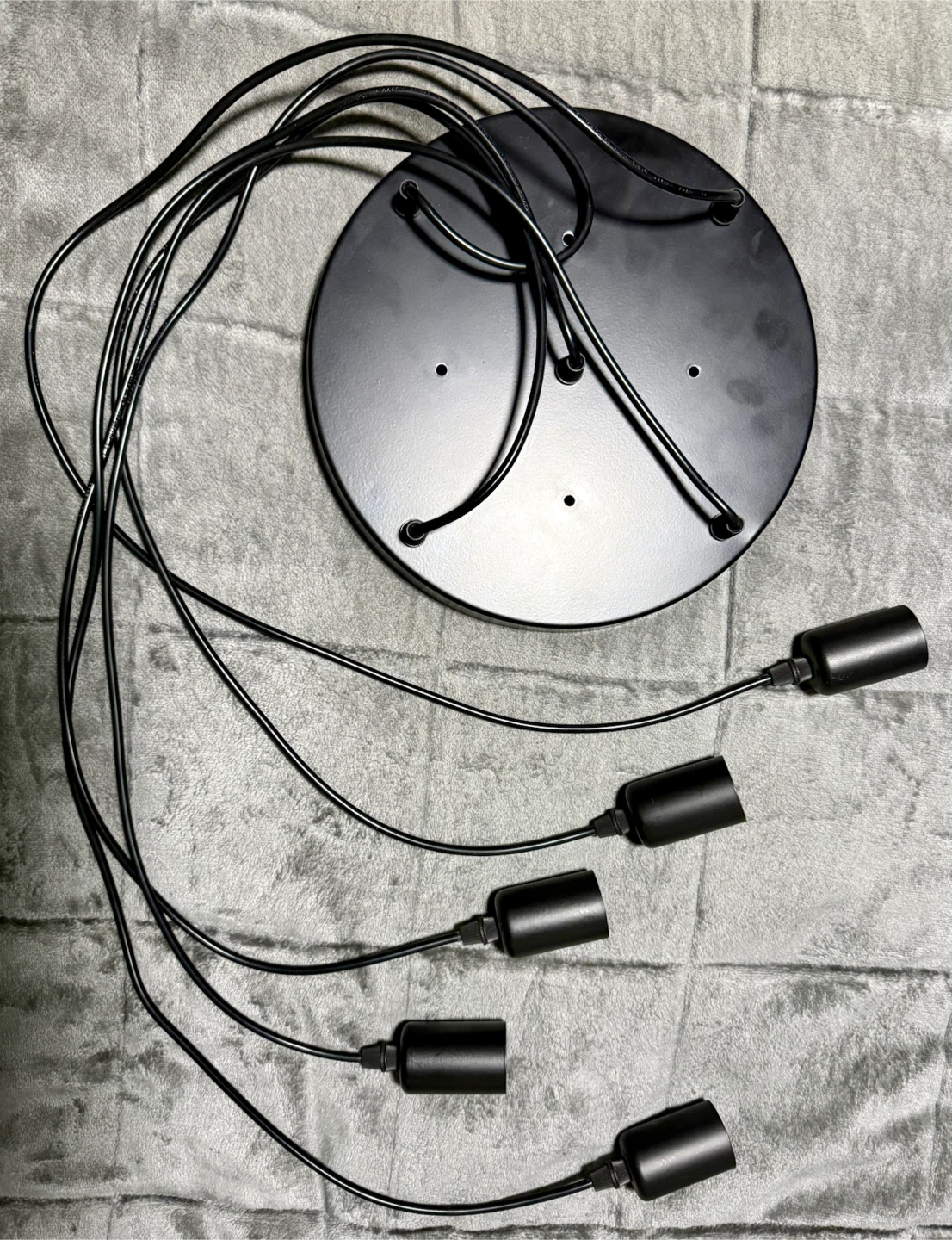 5-Light Black Pendant Chandelier Base