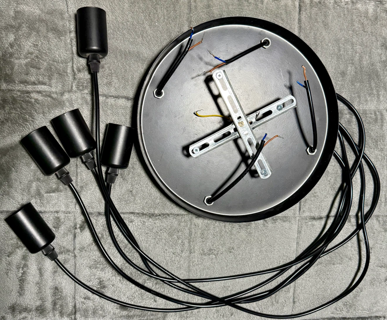 5-Light Black Pendant Chandelier Base - photo 4