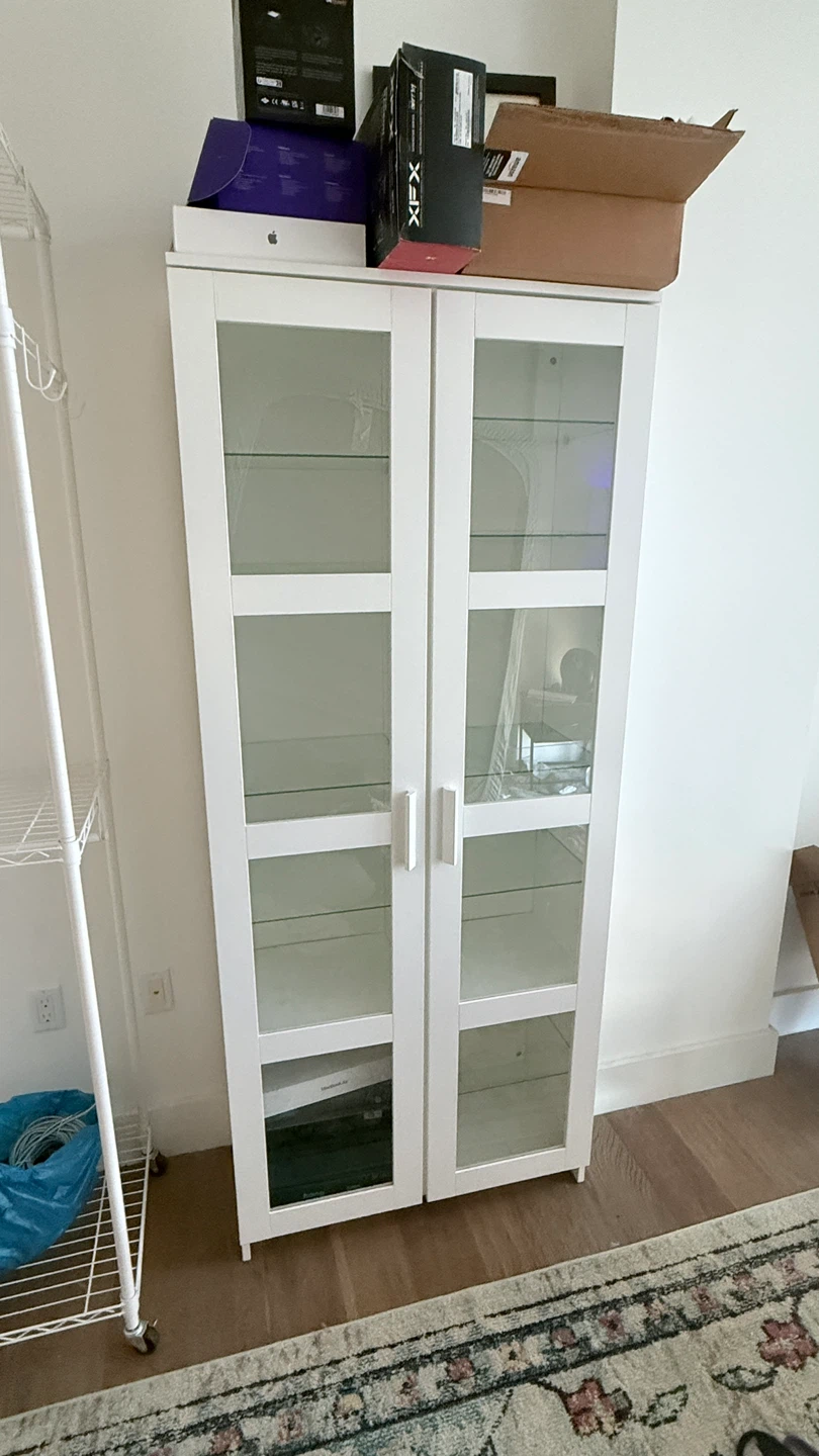 White Cabinet with Glass Shelves - photo 2