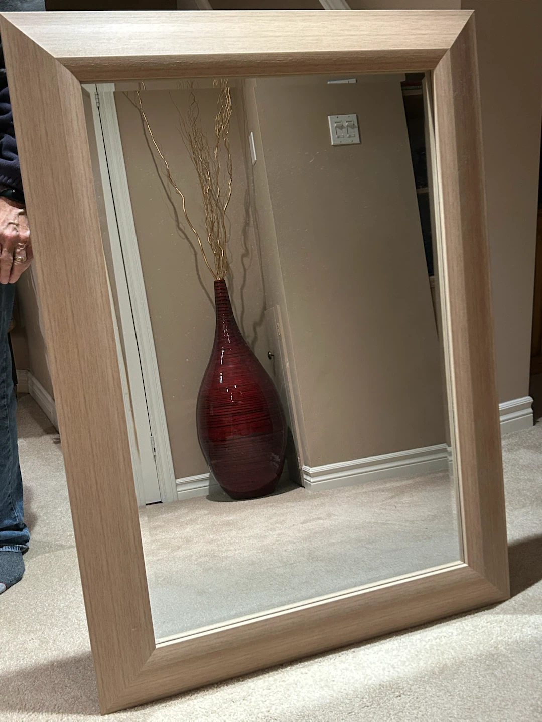 Wall Mirror with Light Wood Frame - photo 3