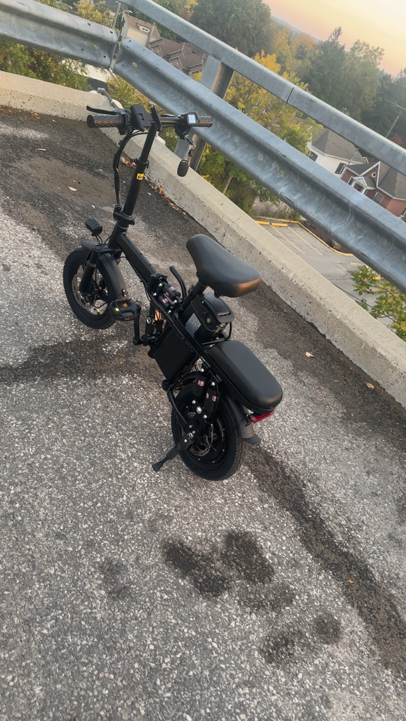 Black Folding Electric Bike