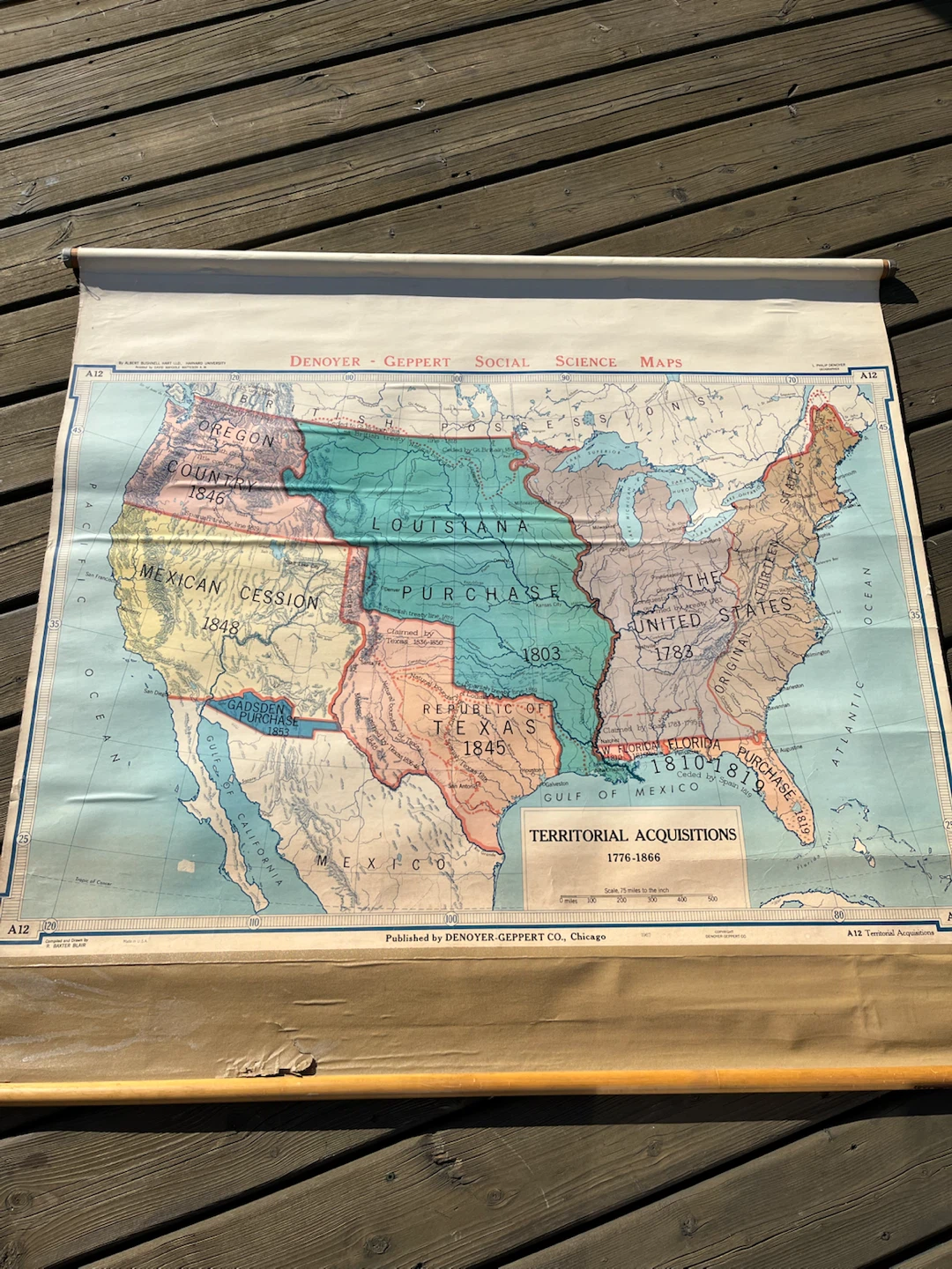 Vintage Classroom Wall Map - photo 2