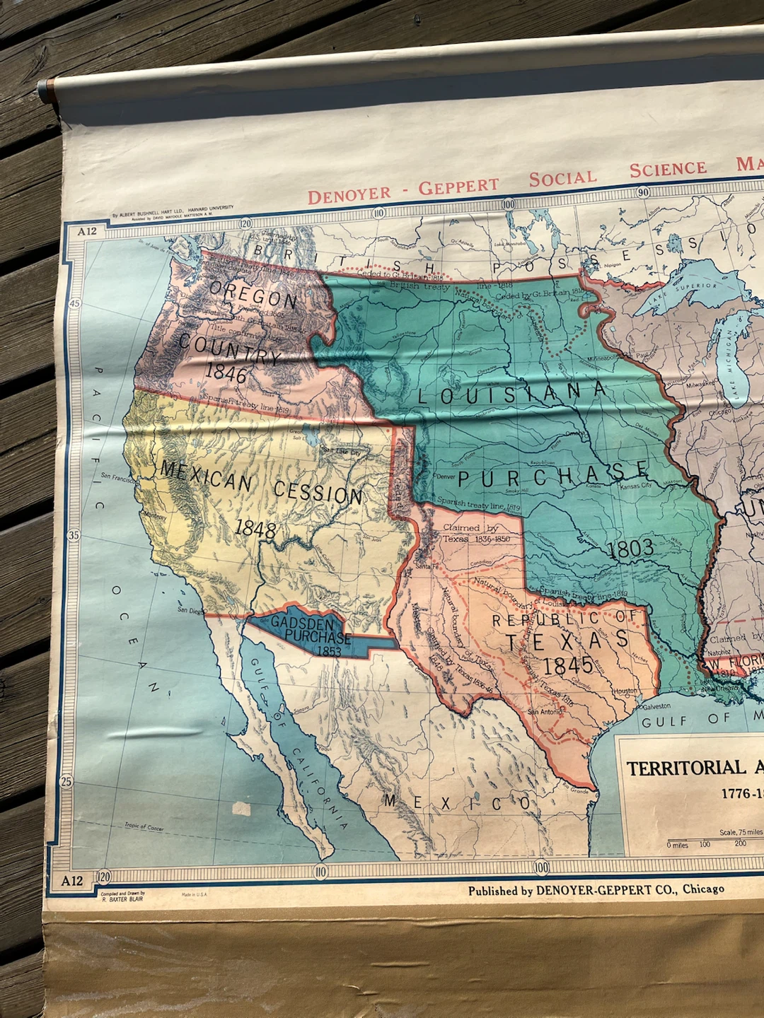 Vintage Classroom Wall Map - photo 4