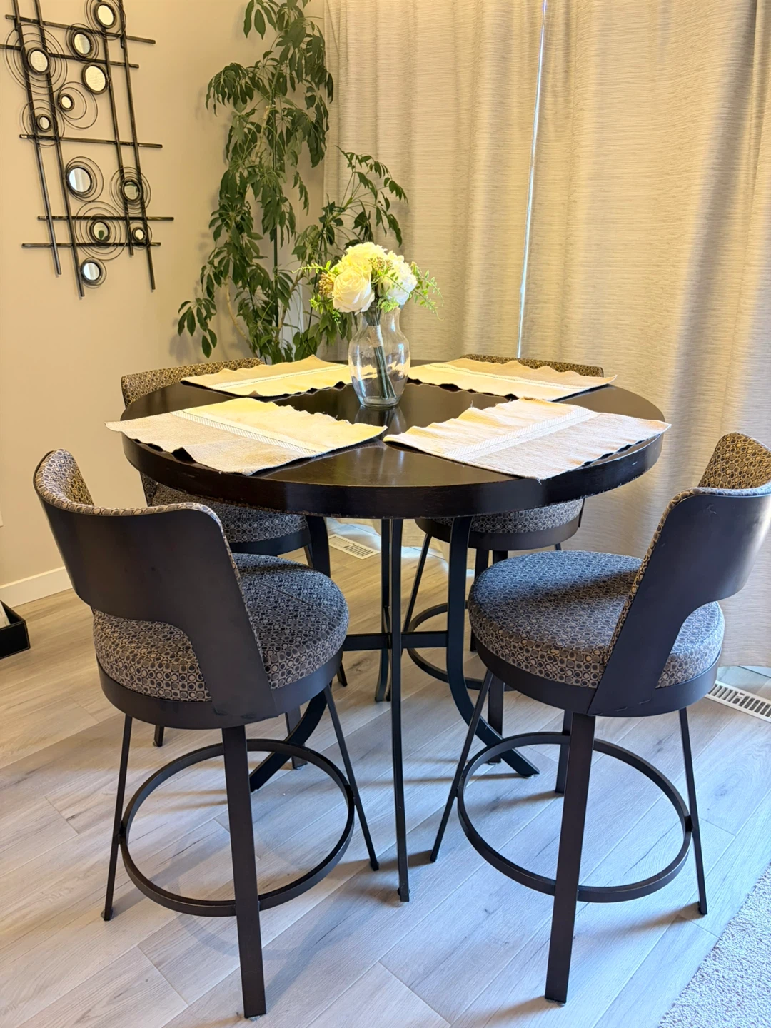 Round Pub Table and 46 Swivel Bar Stools
