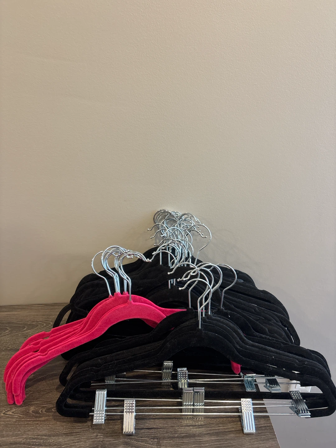 Assorted Velvet Non-Slip Clothes Hangers with Clips