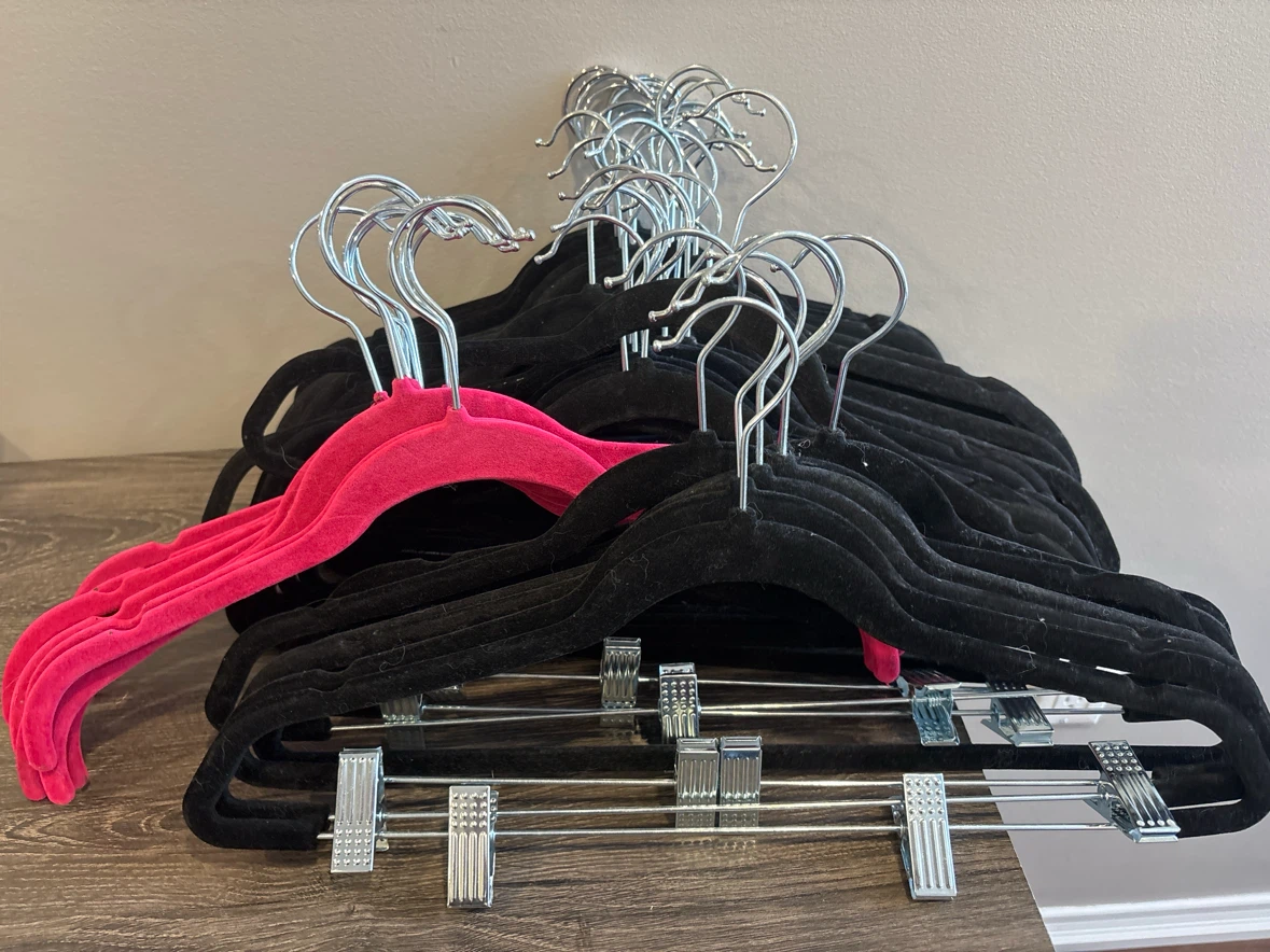 Assorted Velvet Non-Slip Clothes Hangers with Clips - photo 2