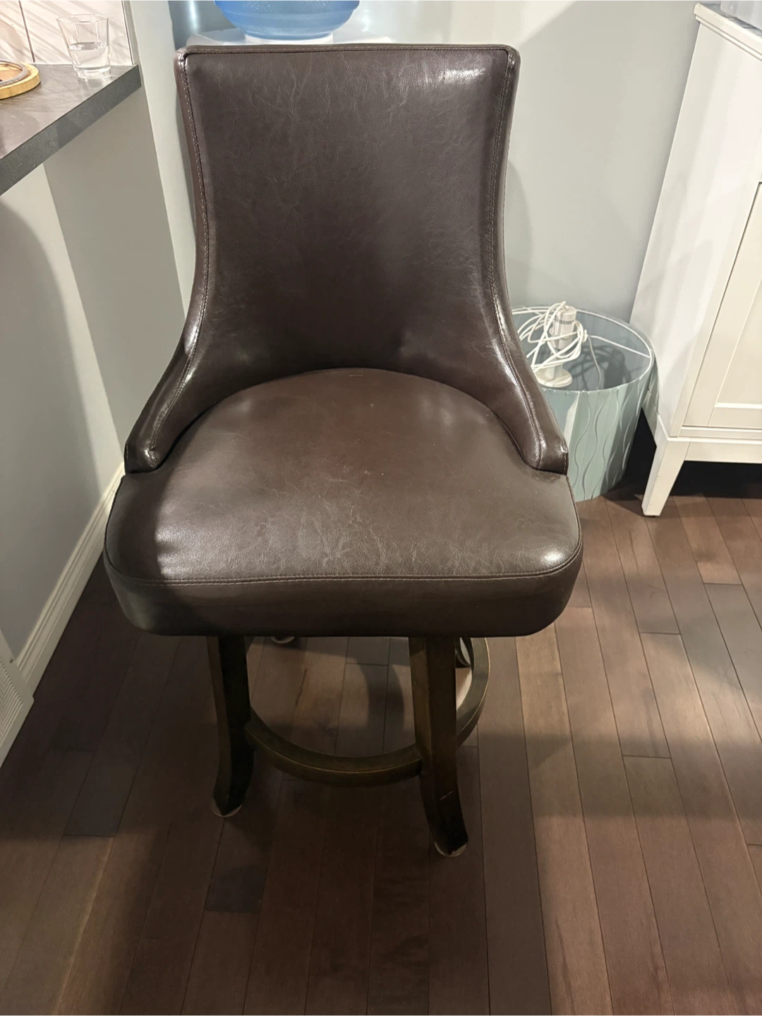 Dark Brown Swivel Bar Stool - photo 4