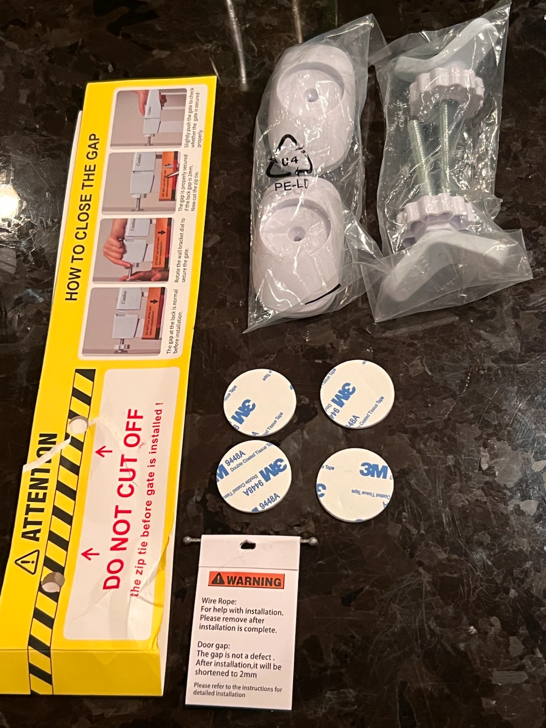 Baby/pet Gate Replacements  2White Screws,2Wall Cups,& 4-3M Pads