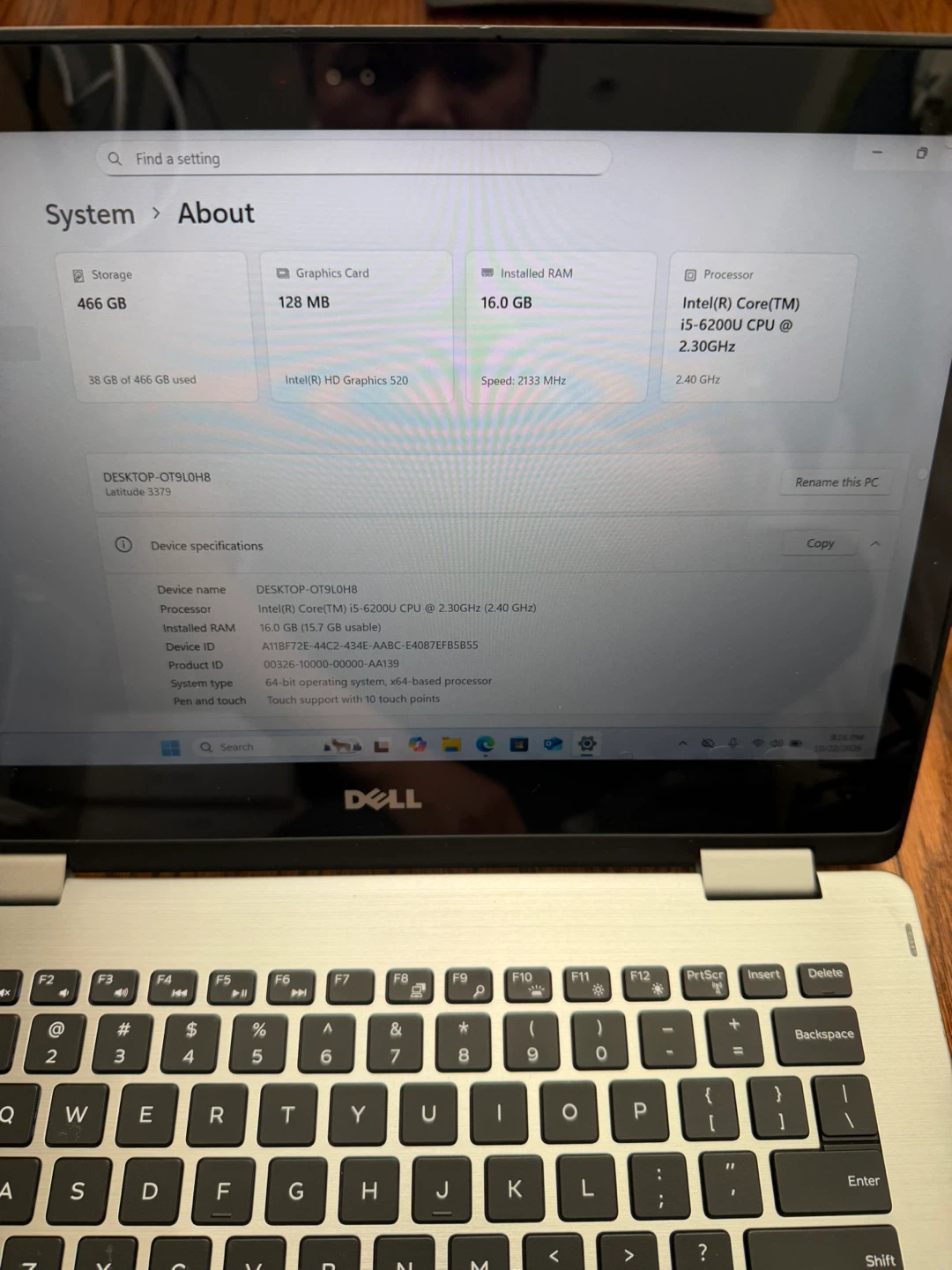 Dell laptop 16GB RAM 512GB SSD Windows 11 with charger - photo 2