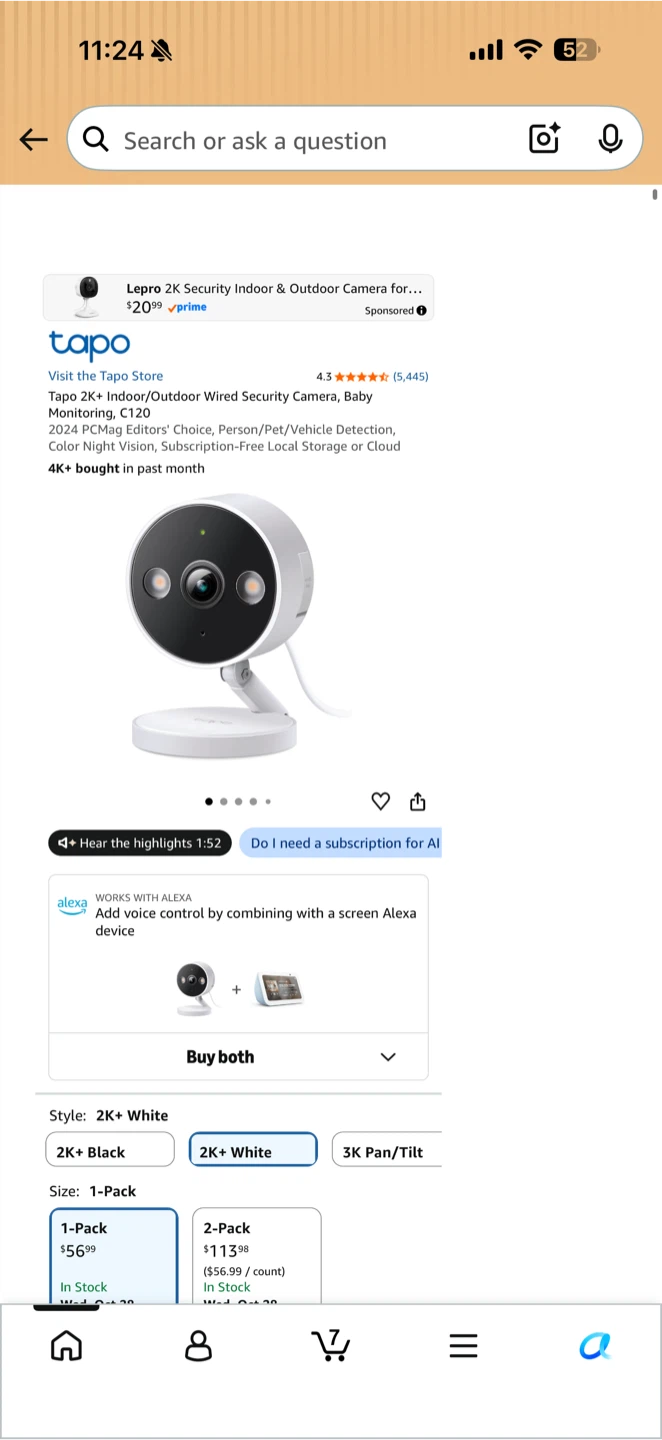 Tapo C120 2K Indoor/Outdoor Security Camera - photo 5