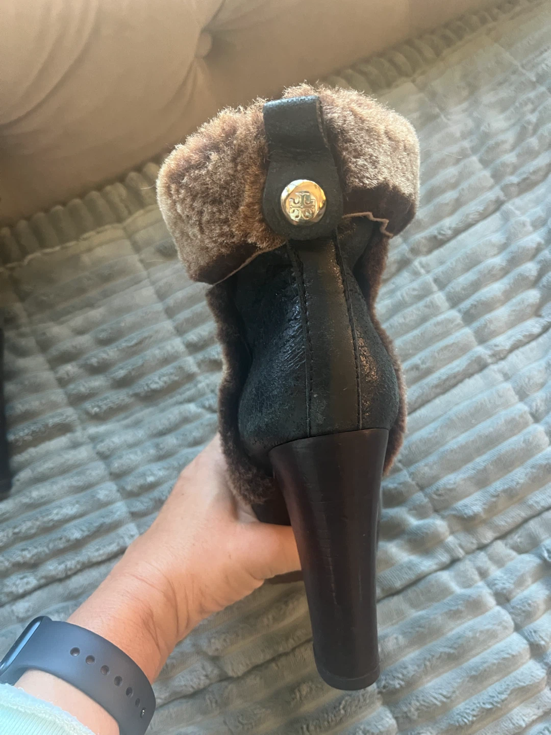 Tory Burch Fur-Trimmed Platform Ankle Boots - photo 2