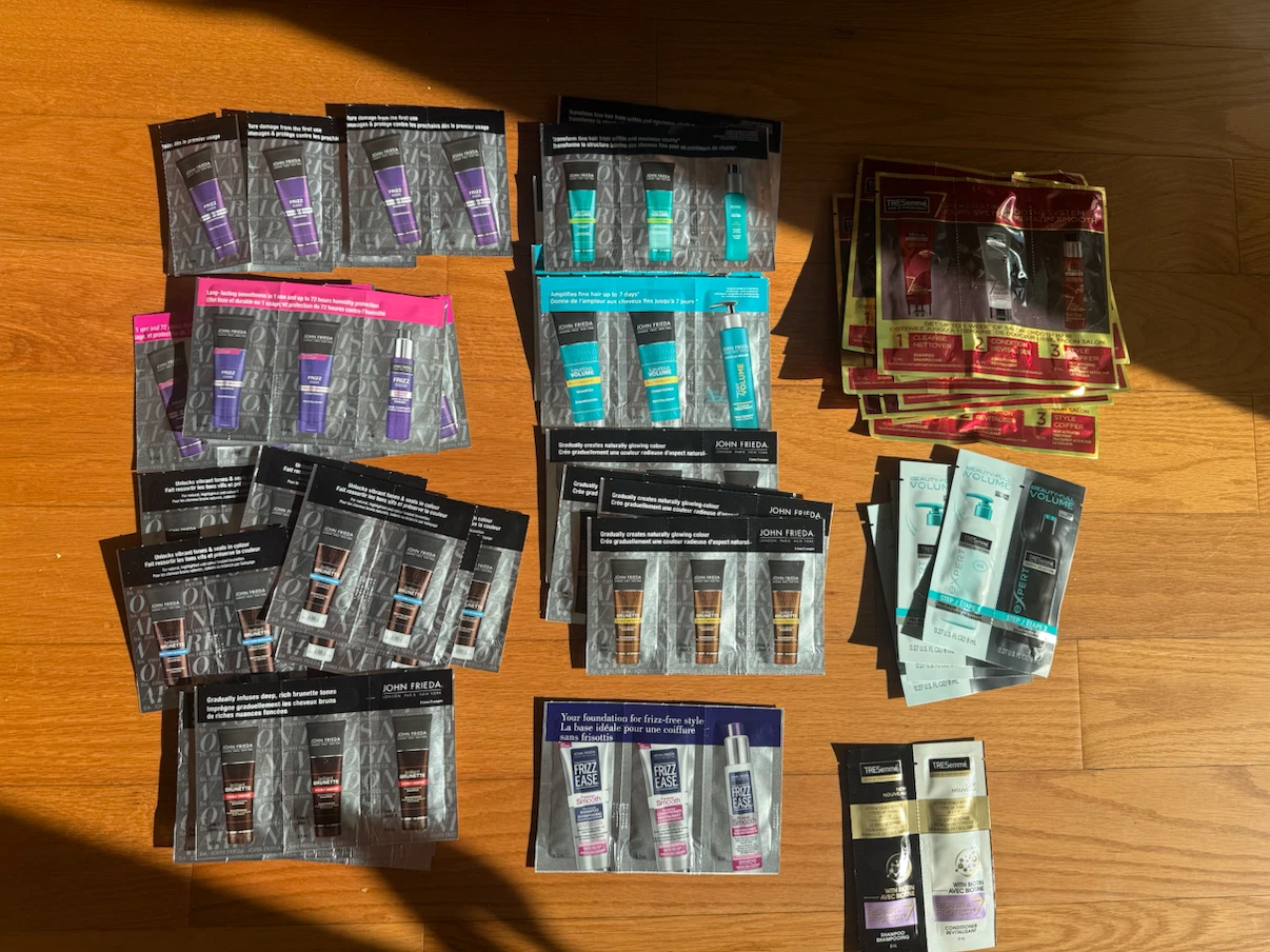 Assorted Hair Care Sample Sachets