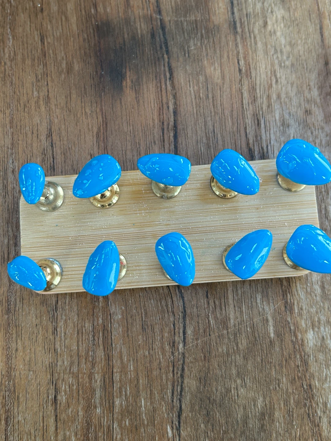 Handmade Blue Water Droplets Press-On Nails Set
