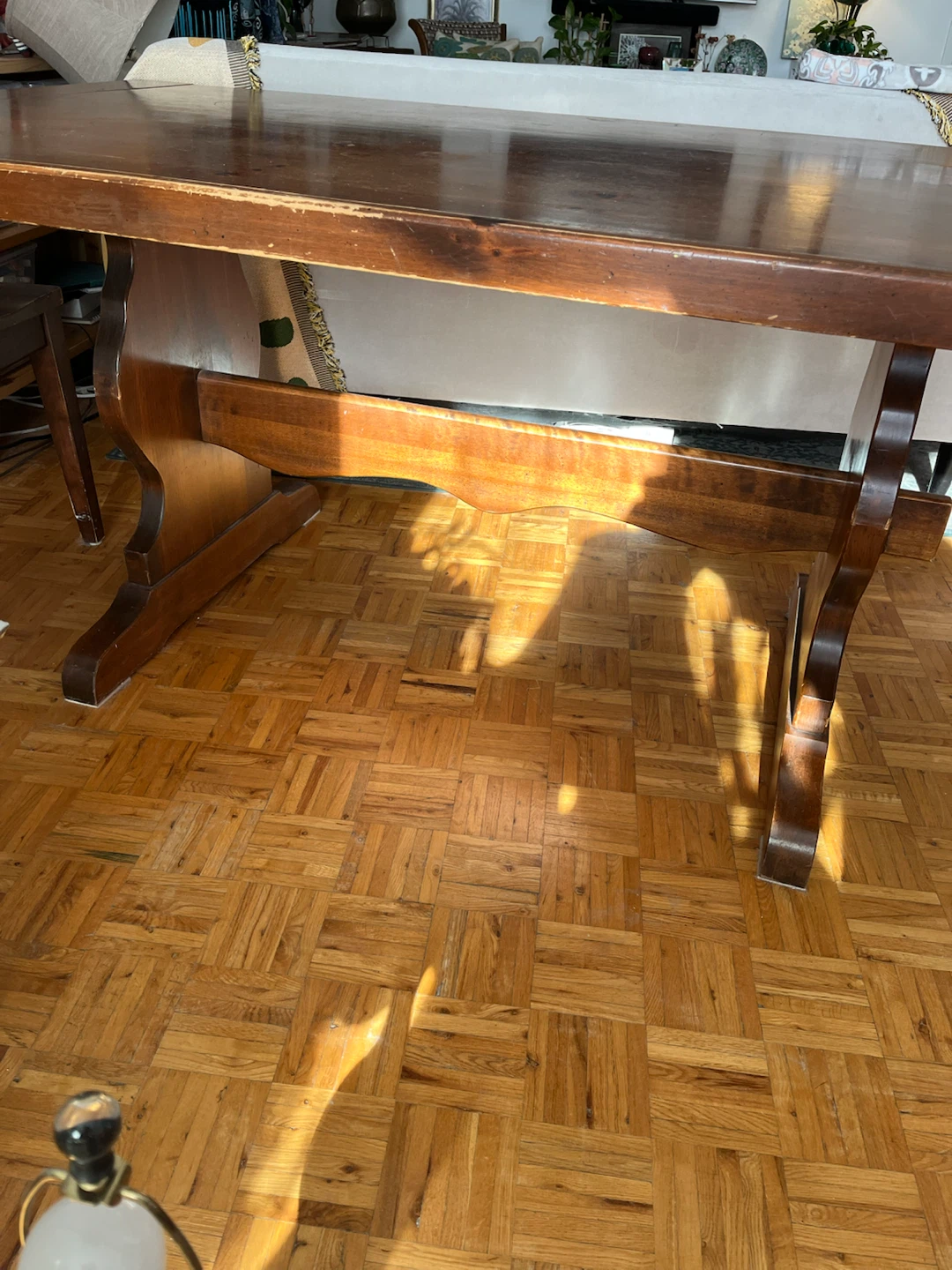 Rustic Solid Maple Trestle Dining Table - photo 2