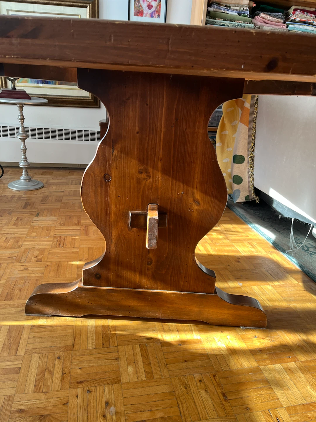 Rustic Solid Maple Trestle Dining Table - photo 3