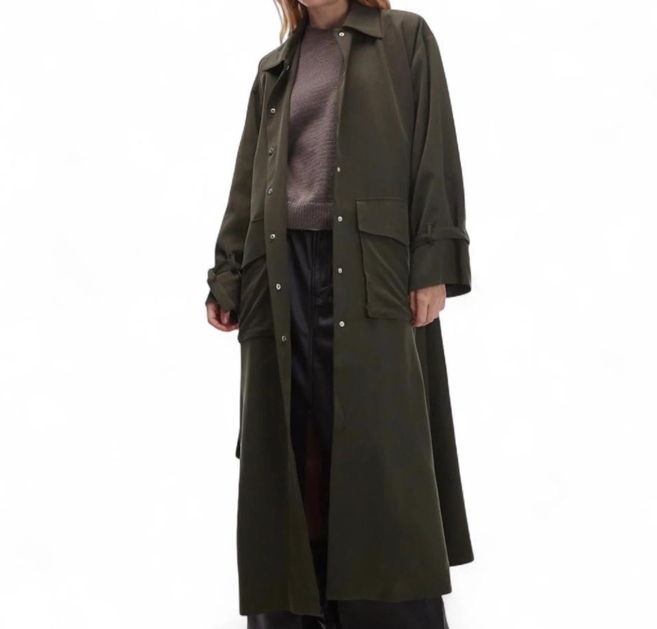 Olive Green Trench Coat - NEW