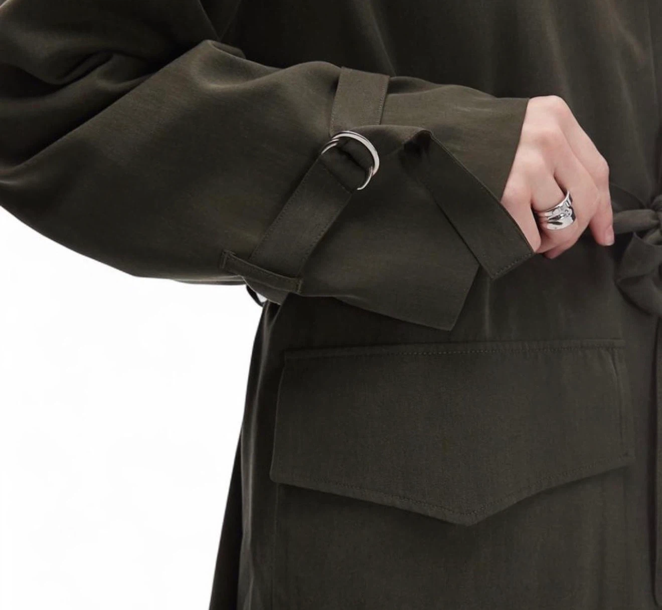 Olive Green Trench Coat - NEW - photo 4