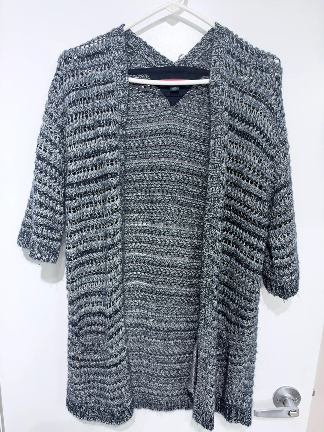 Tommy Hilfiger Grey Open Knit Cardigan