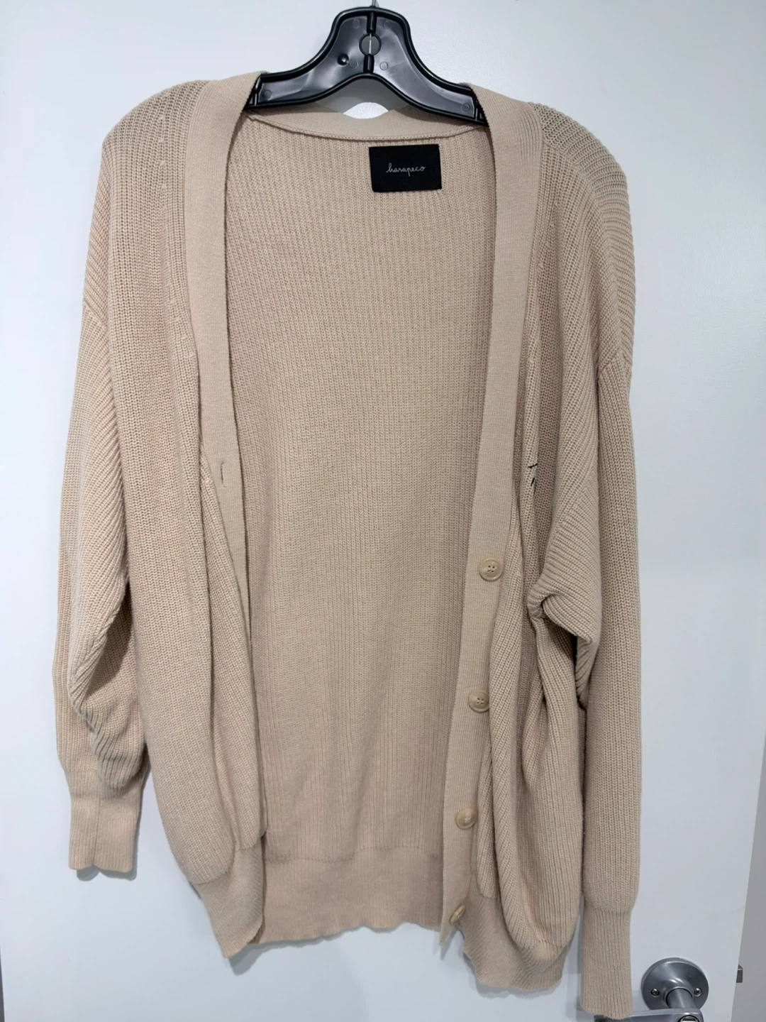 Harapeco Beige Knit Cardigan