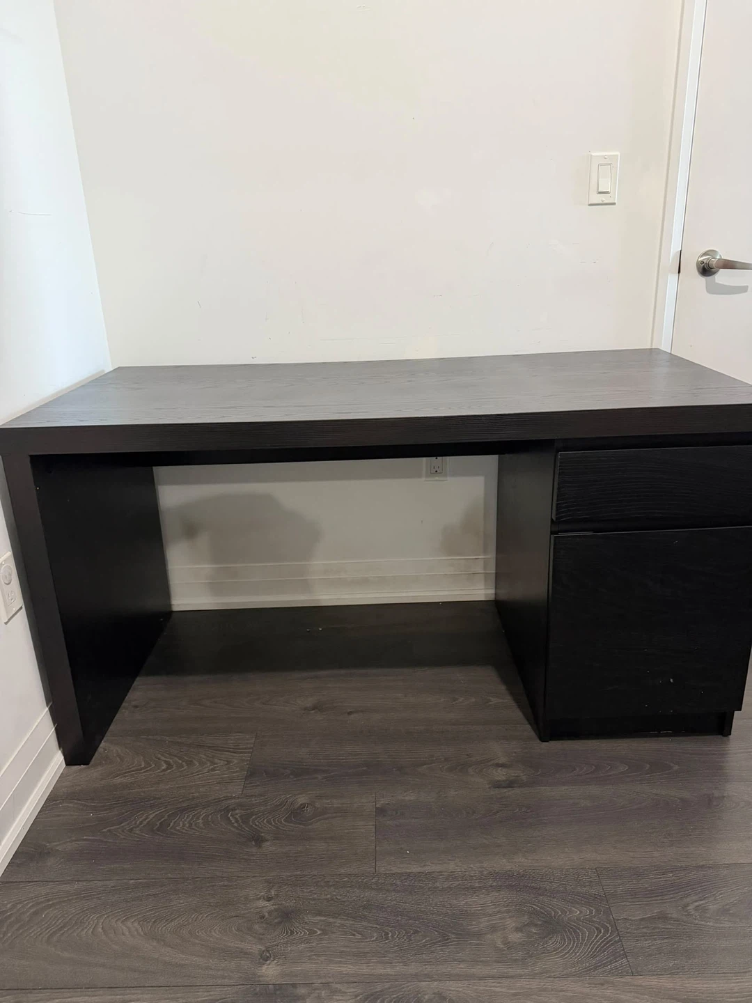 Black Office Desk with Drawers