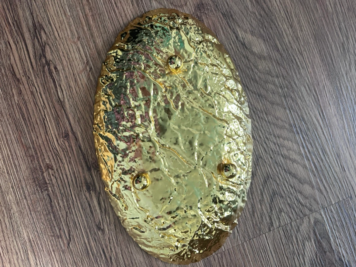 Gold Hammered Decorative Tray - photo 2