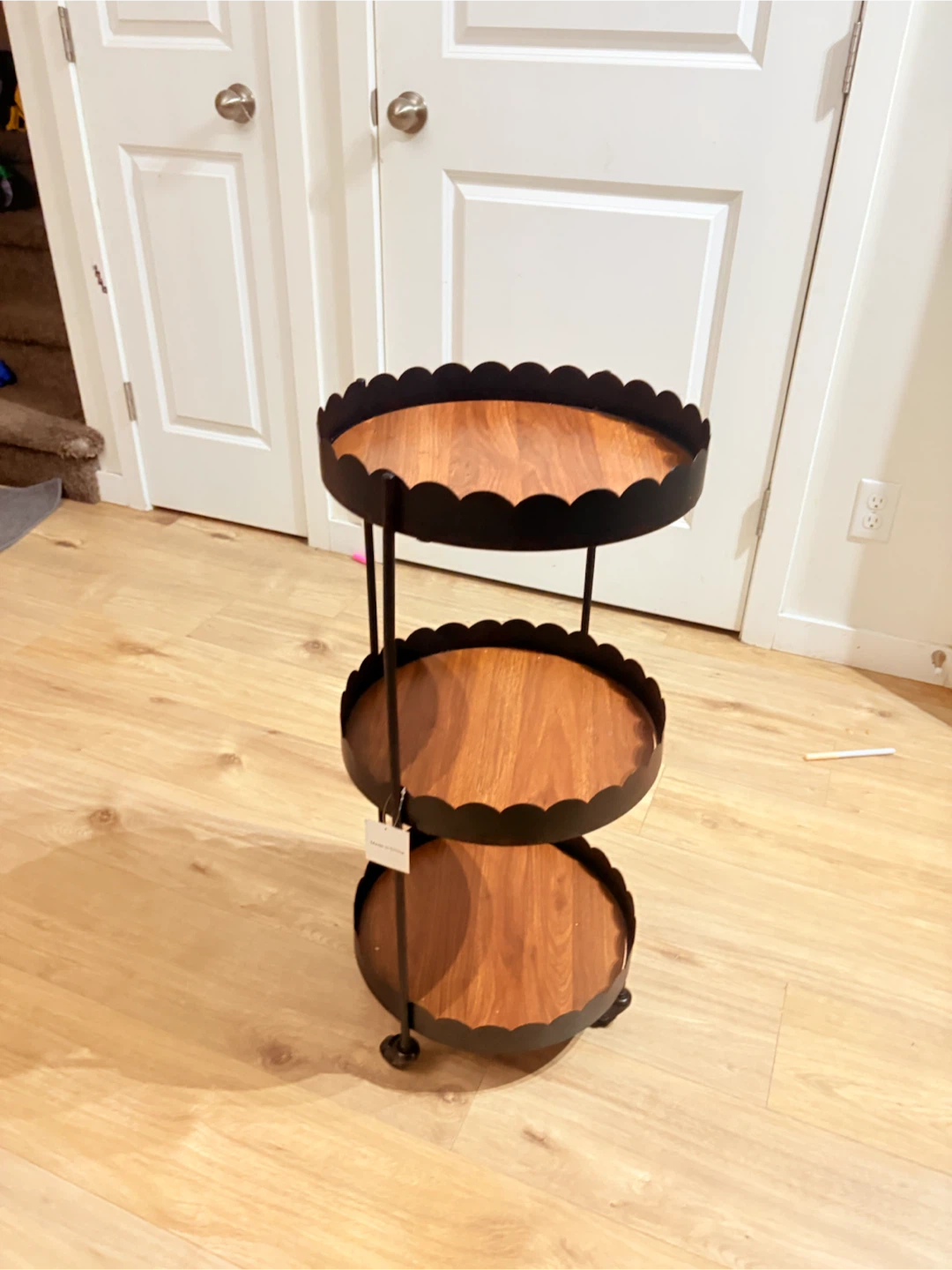 3-Tier Scalloped Rolling Storage Cart