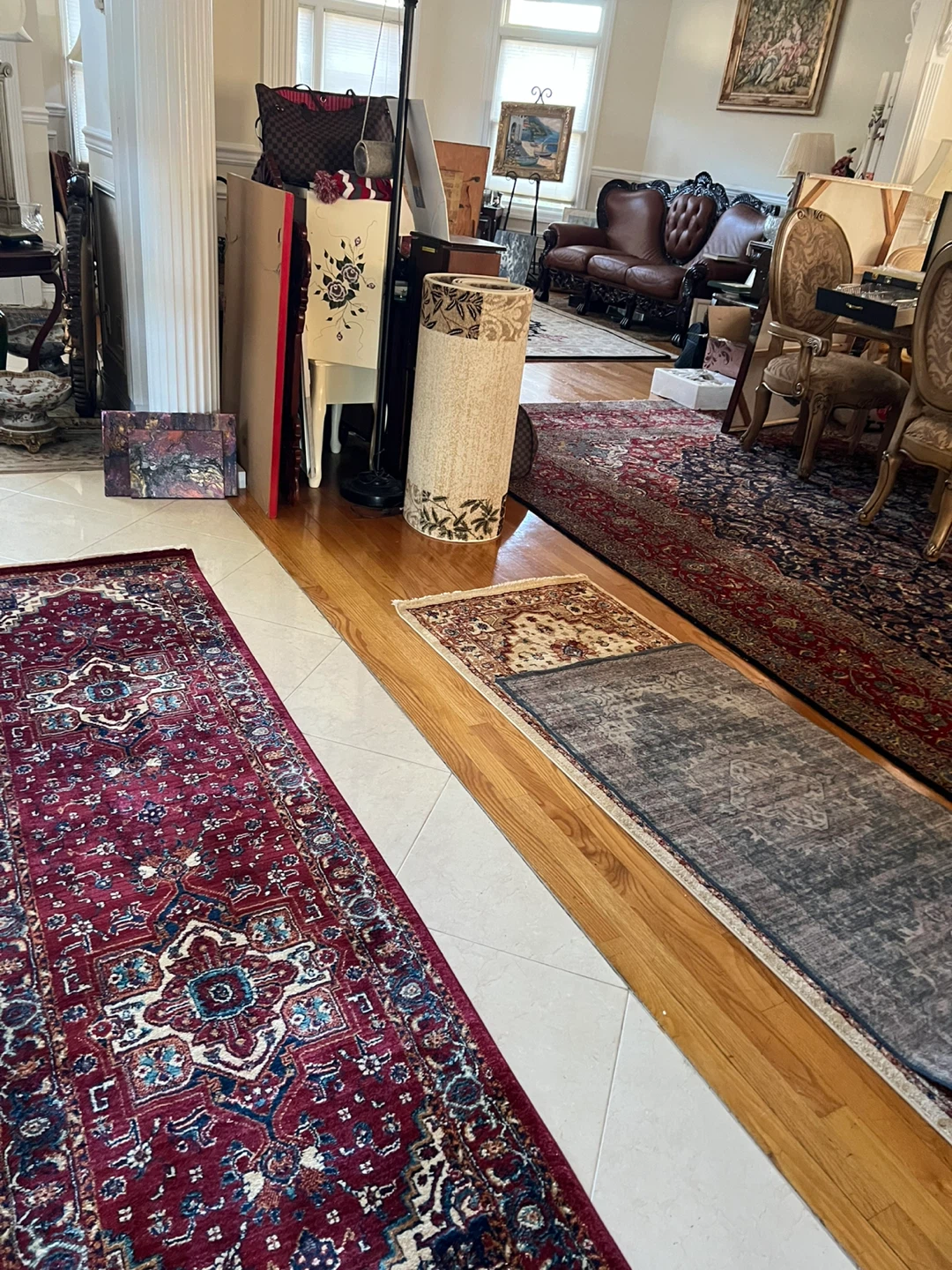 Large Floral Pattern Area Rug