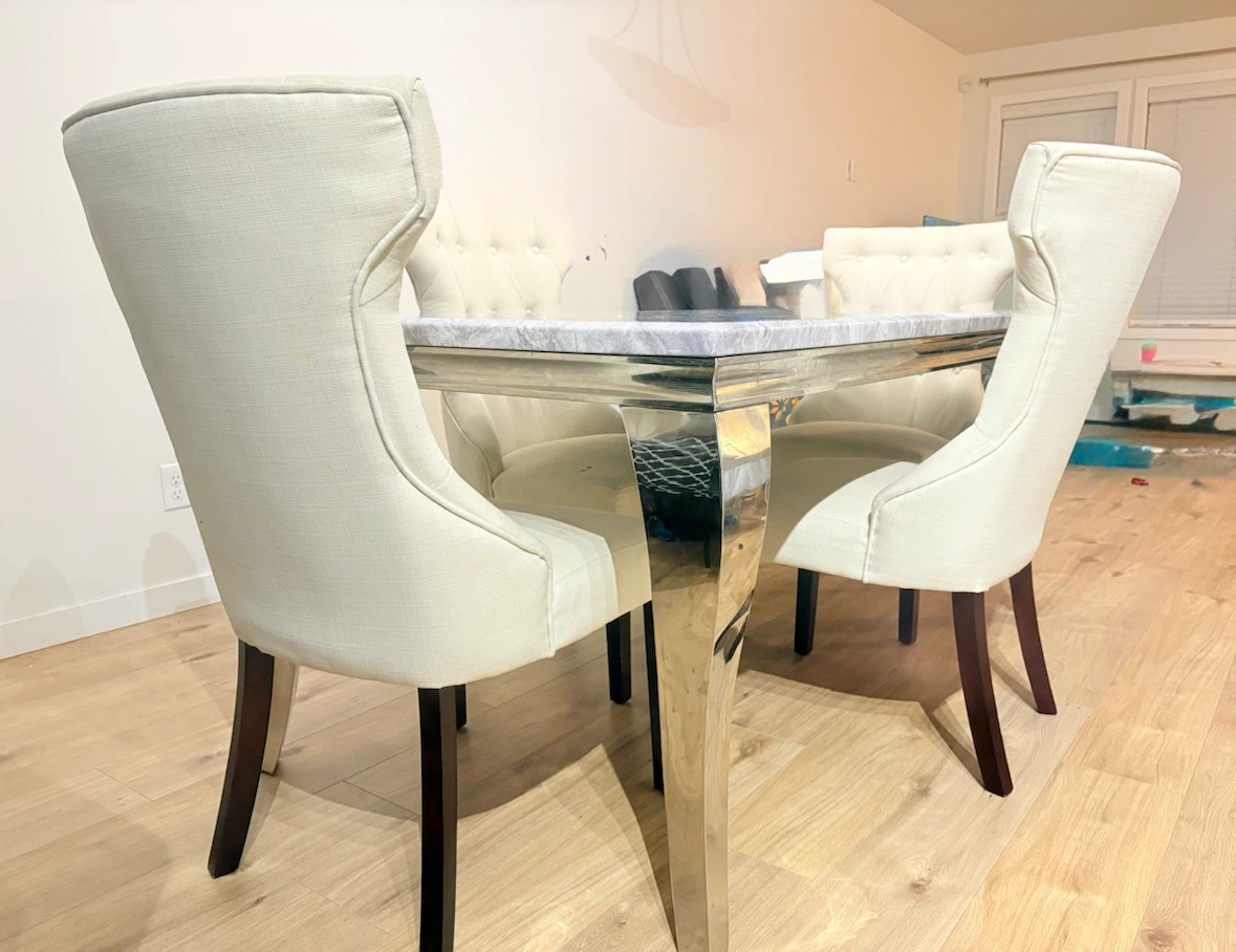 Marble Top Dining Table with 4 Chairs - photo 2