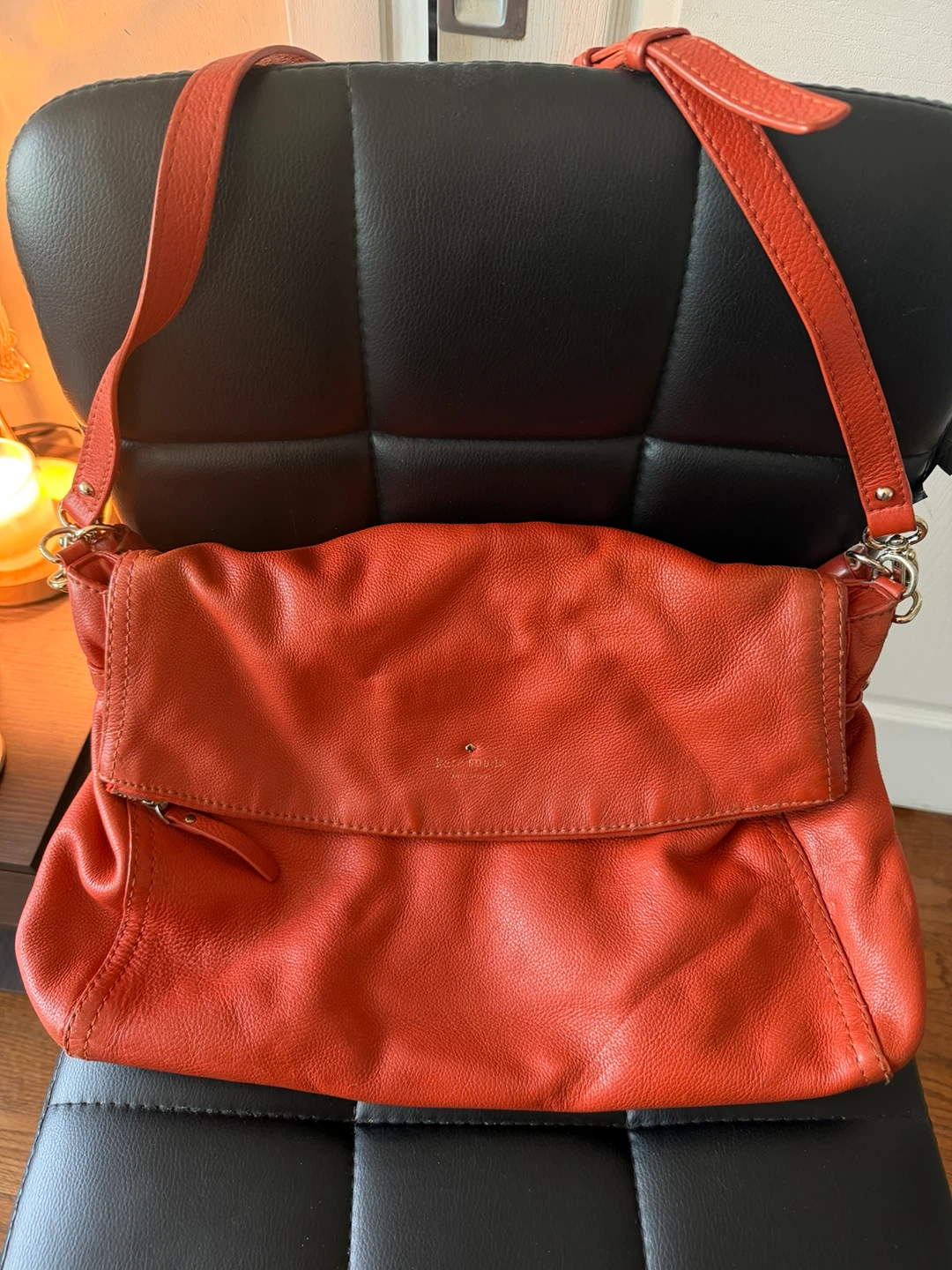 Kate Spade Orange Leather Shoulder Bag