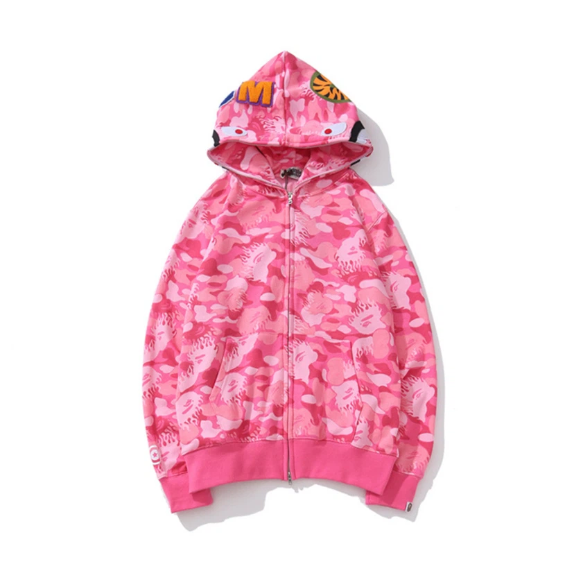 A Bathing Ape Pink Camo Shark Hoodie