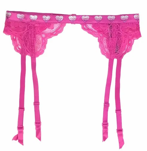 VICTORIA'S SECRET VERY SEXY HEART SHINE STRAP LACE GARTER BELT - photo 2