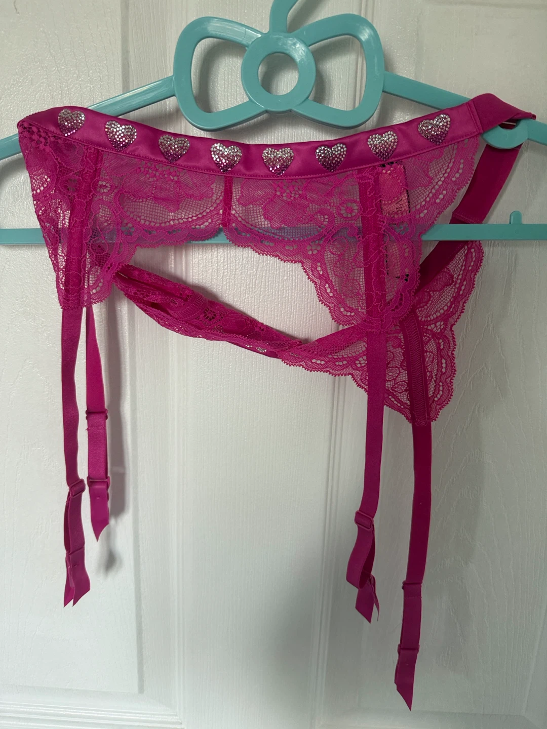 VICTORIA'S SECRET VERY SEXY HEART SHINE STRAP LACE GARTER BELT - photo 3