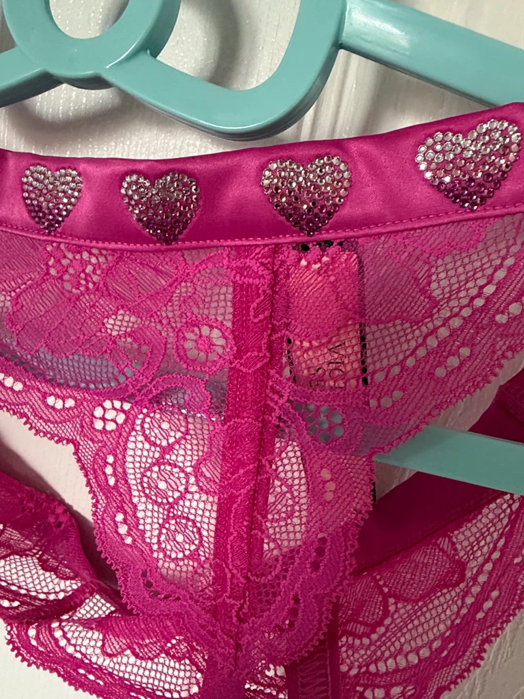 VICTORIA'S SECRET VERY SEXY HEART SHINE STRAP LACE GARTER BELT - photo 4