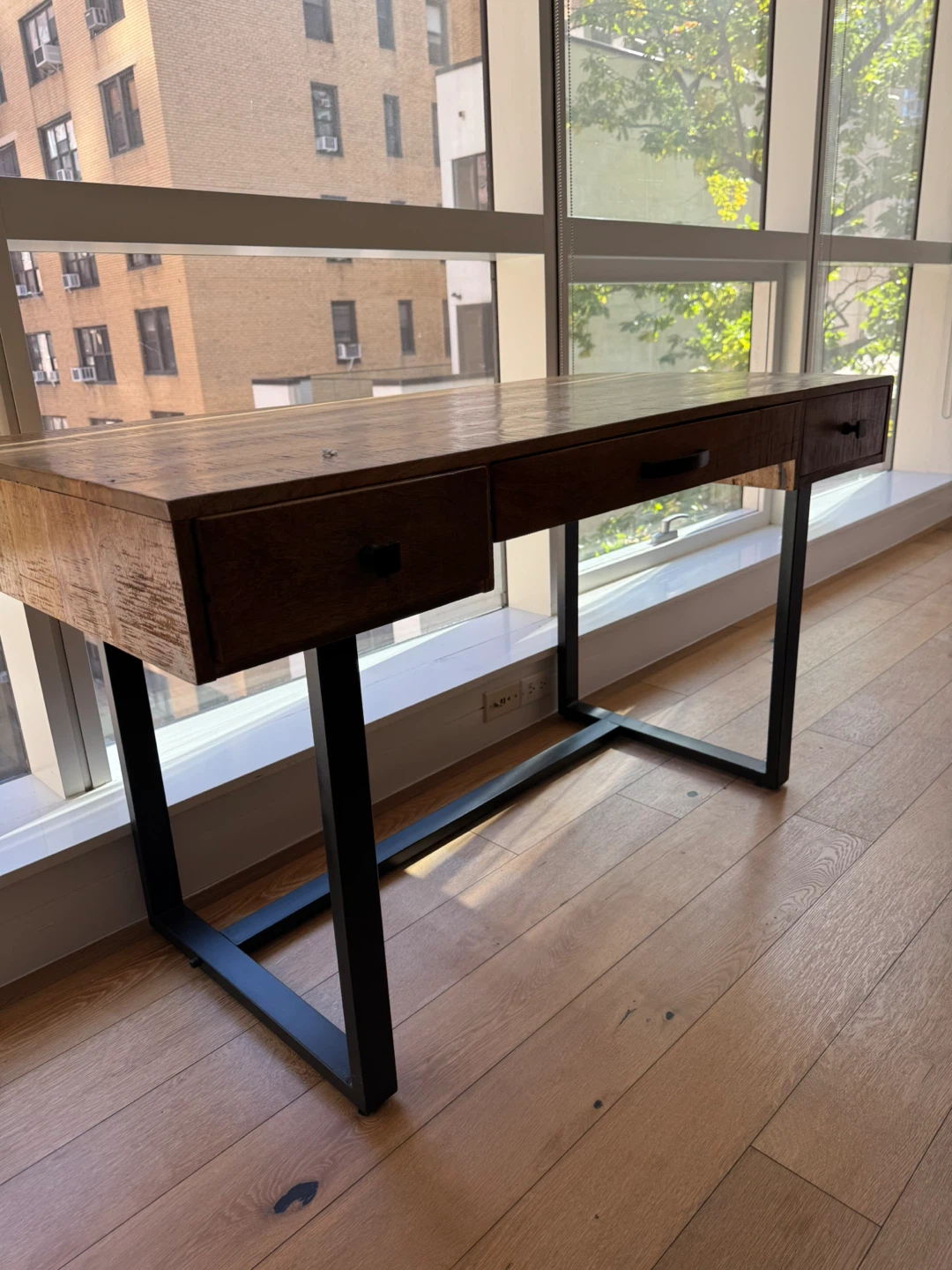Industrial Wood and Metal Desk - photo 2