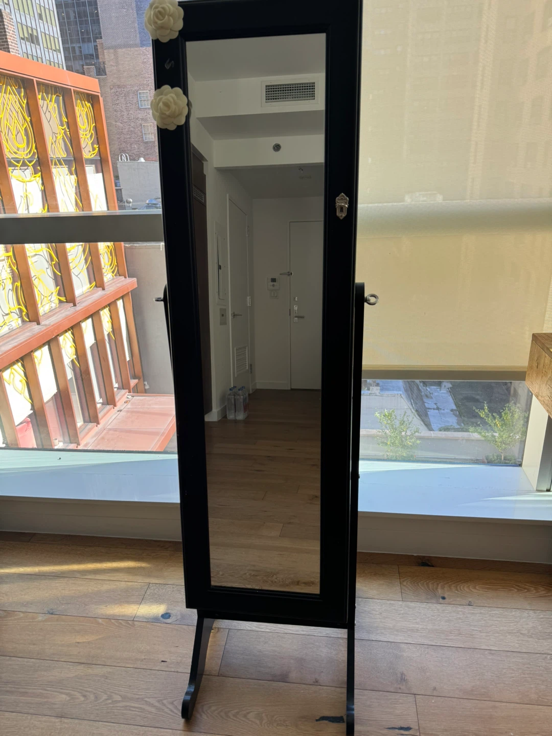 Black Full Length Jewelry Armoire Mirror