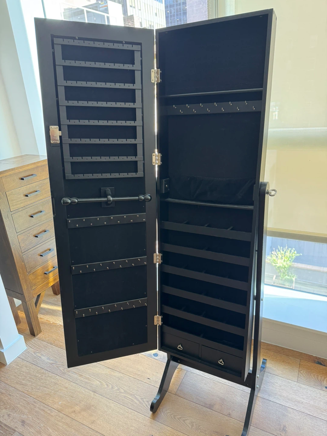 Black Full Length Jewelry Armoire Mirror - photo 2