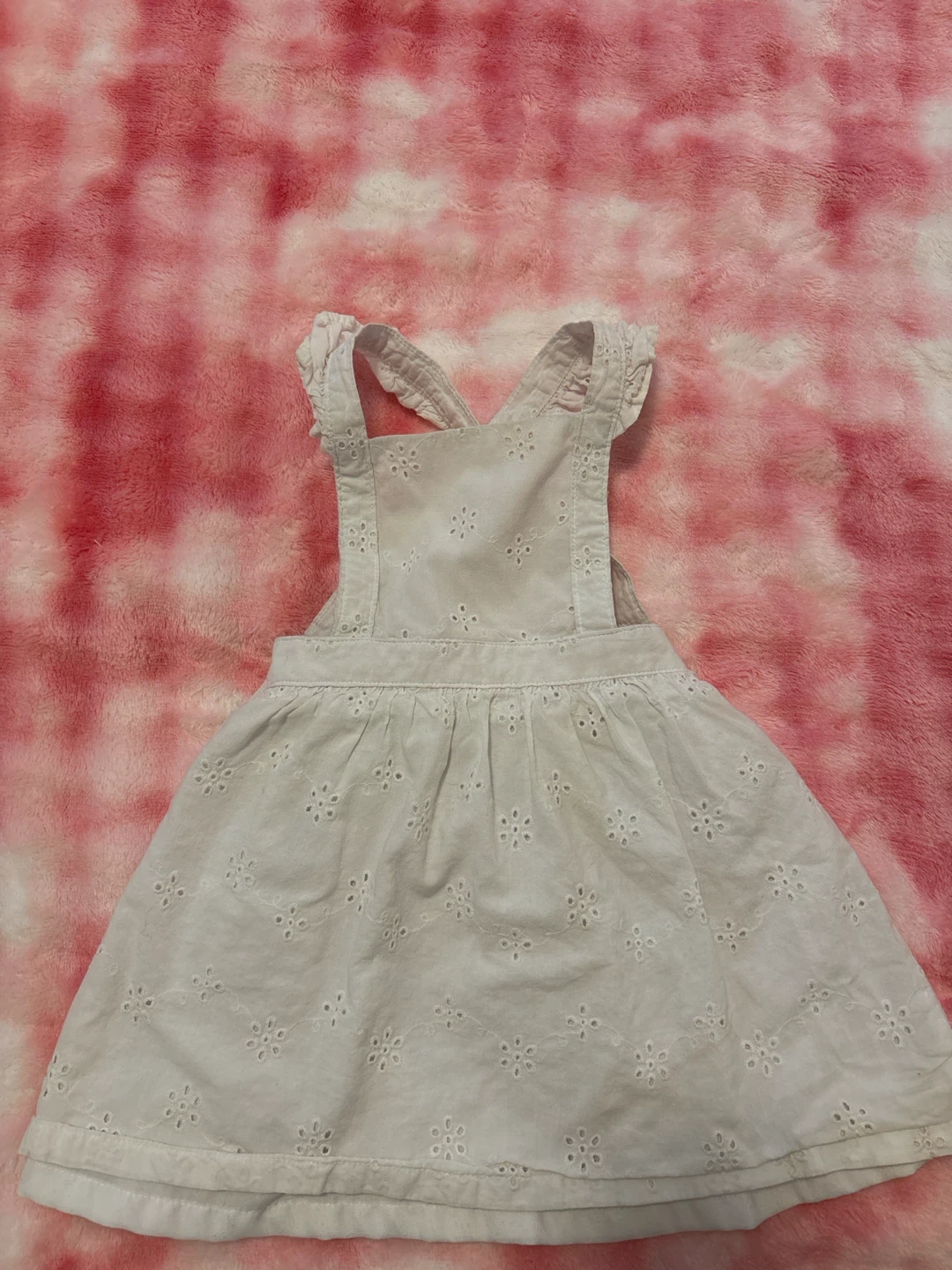White Cotton Baby Overall Dress