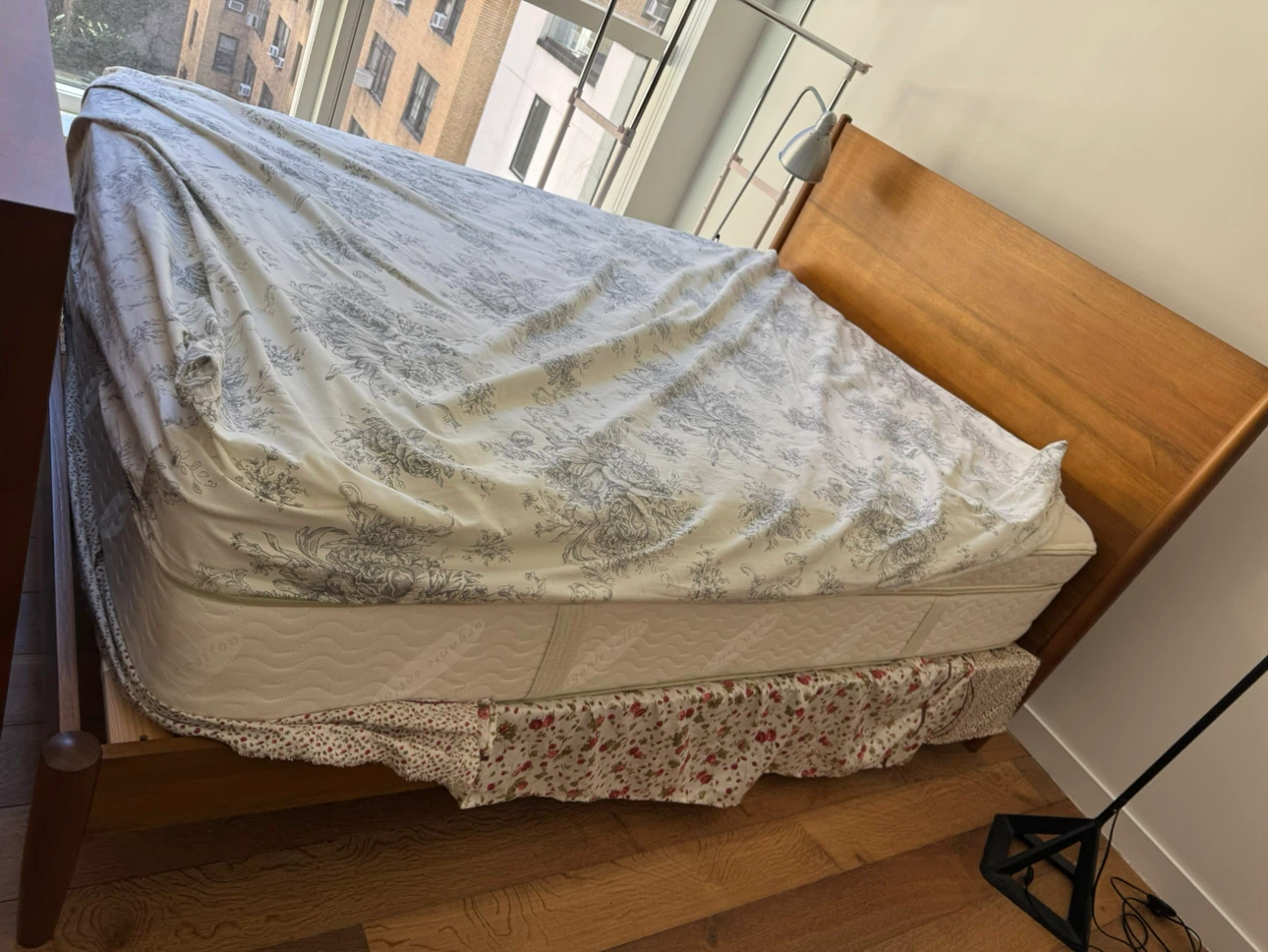 Mid-Century Modern Wooden Bed Frame