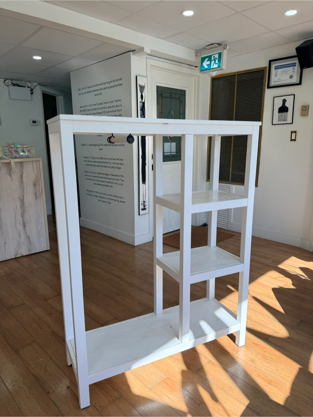 White Entryway Shelf and Coat Rack - photo 4